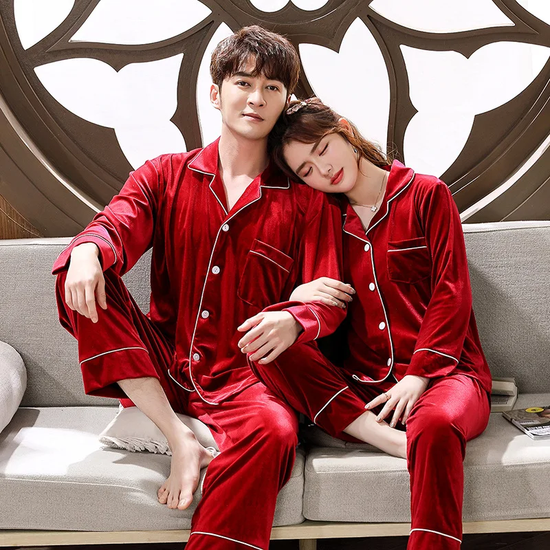 Gold Velvet Couple Pajamas Women's Autumn and Winter 2022 New Long-sleeved Cardigan Suit Korean Version Fashion Casual Home Wear
Gold Velvet Couple Pajamas Women's Autumn and Winter 2022 New Long-sleeved Cardigan Suit Korean Version Fashion Casual Home Wear