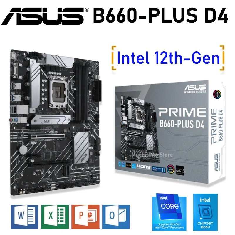 Asus PRIME B660-PLUS D4 LGA 1700 Motherboard DDR4 Support 12th-Gen CPU 12400F 12900K CPU B660 Mainboard 1700 PCI-E 4.0 RGB New
Asus PRIME B660-PLUS D4 LGA 1700 Motherboard DDR4 Support 12th-Gen CPU 12400F 12900K CPU B660 Mainboard 1700 PCI-E 4.0 RGB New