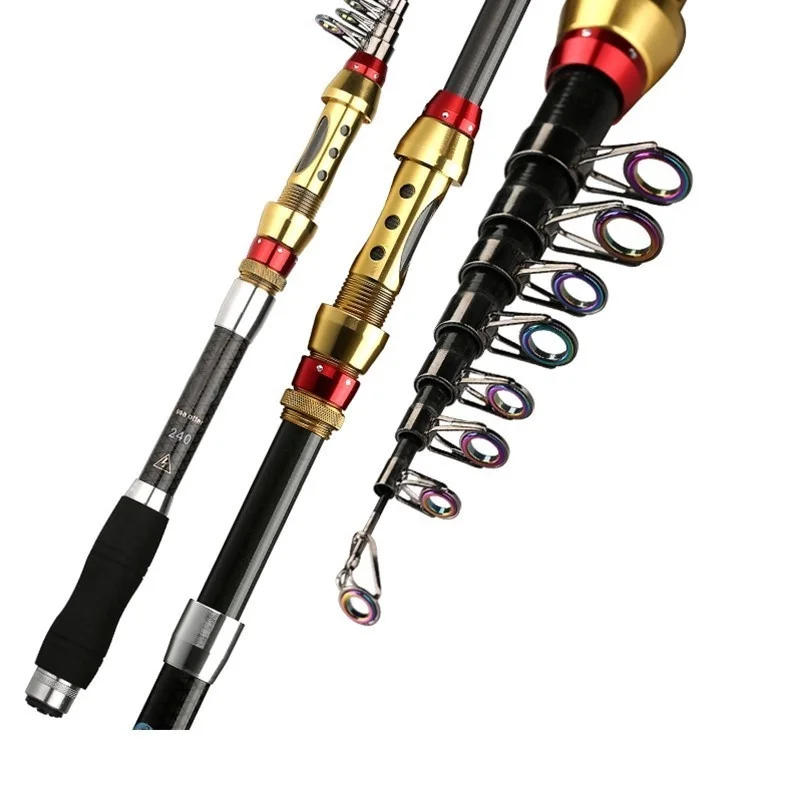 

New Fishing Rods 99% Carbon Short Sea Fiber Telescopic Fishing Rod 1.8-3.6M Spinning Telescopic Fishing Tackle Spinning Rod