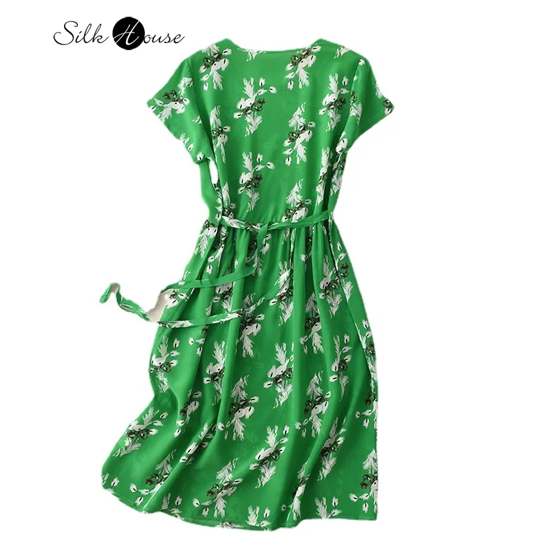 2023 Women's Fashion New Little Fresh Silk Crepe Double Short Sleeves Mulberry Silk Printed Dress for Women
2023 Women's Fashion New Little Fresh Silk Crepe Double Short Sleeves Mulberry Silk Printed Dress for Women