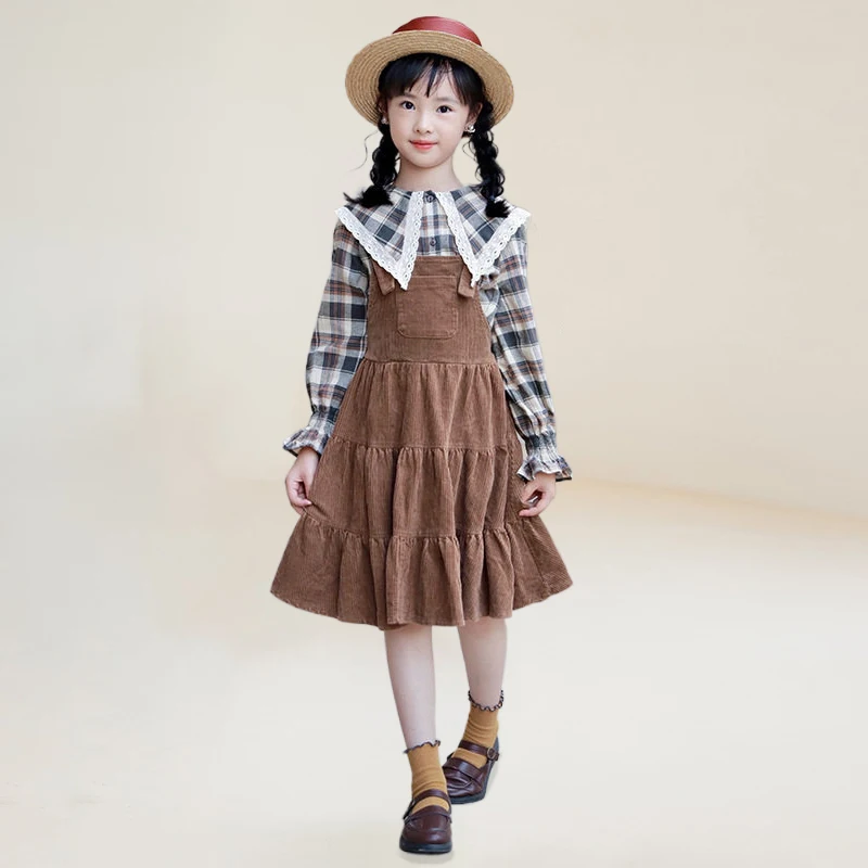 Girls Clothing Set 2023 Spring Autumn New Fashion Kids Plaid Blouse and Corduroy Suspender Dress Sweet Elegant Two Piece Outfits
Girls Clothing Set 2023 Spring Autumn New Fashion Kids Plaid Blouse and Corduroy Suspender Dress Sweet Elegant Two Piece Outfits