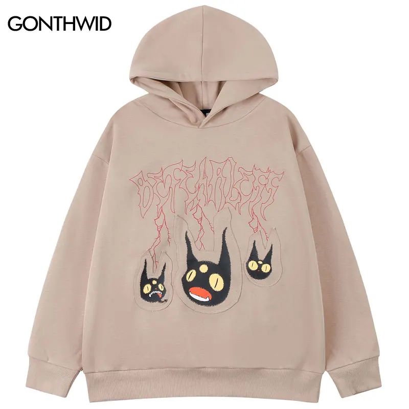 Толстовка в стиле Харадзюку, уличная одежда, Свитшот в стиле хип-хоп с забавной вышивкой и графическим принтом черного кота, модный мужской пуловер оверсайз 2023
Толстовка в стиле Харадзюку, уличная одежда, Свитшот в стиле хип-хоп с забавной вышивкой и графическим принтом черного кота, модный мужской пуловер оверсайз 2023