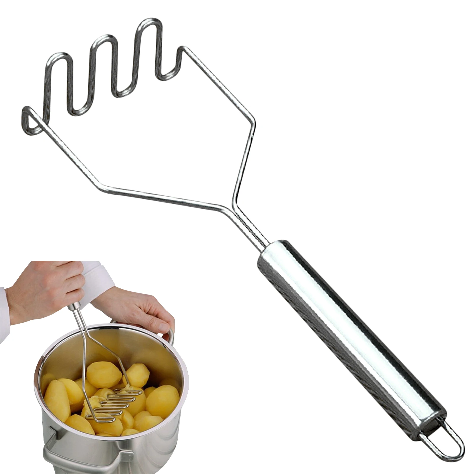 Kitchen Gadget Cooking Tools Stainless Steel Potato Masher Potato Crusher Wave Shape Cutter Kitchen Accessories
Kitchen Gadget Cooking Tools Stainless Steel Potato Masher Potato Crusher Wave Shape Cutter Kitchen Accessories