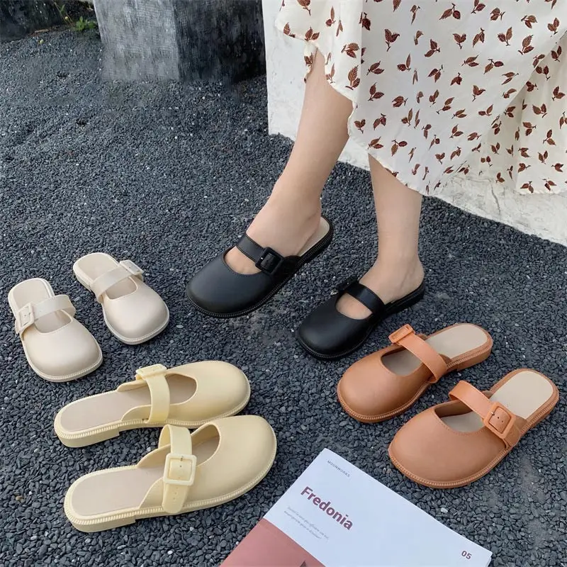 Women Slippers Summer 2022 New Female Pu Leather Flat Buckle Straps Shoes Ladies Solid Color Slip On Light Casual Footwear
Women Slippers Summer 2022 New Female Pu Leather Flat Buckle Straps Shoes Ladies Solid Color Slip On Light Casual Footwear