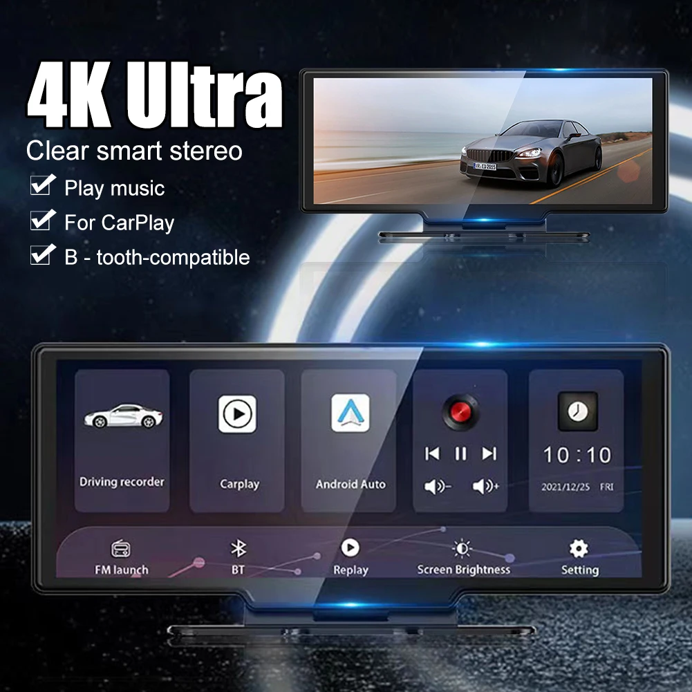 Car Dash Cam Front and Rear Cameras 4K+1080P For WiFi CarPlay & Android Auto 11" Touch Screen DVR GPS Driving Recorder 24H Park
Car Dash Cam Front and Rear Cameras 4K+1080P For WiFi CarPlay & Android Auto 11" Touch Screen DVR GPS Driving Recorder 24H Park