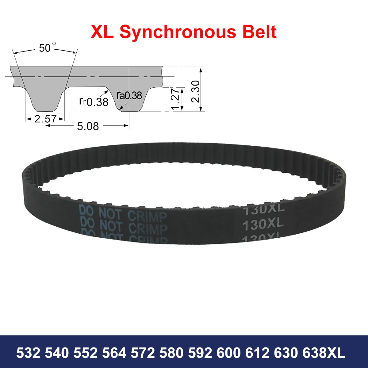 1Pcs XL Timing Belt 532 540 552 564 572 580 592 600 612 630 638XL Width 10mm 12.7mm Rubber Synchronous Belt Drive Belt
1Pcs XL Timing Belt 532 540 552 564 572 580 592 600 612 630 638XL Width 10mm 12.7mm Rubber Synchronous Belt Drive Belt