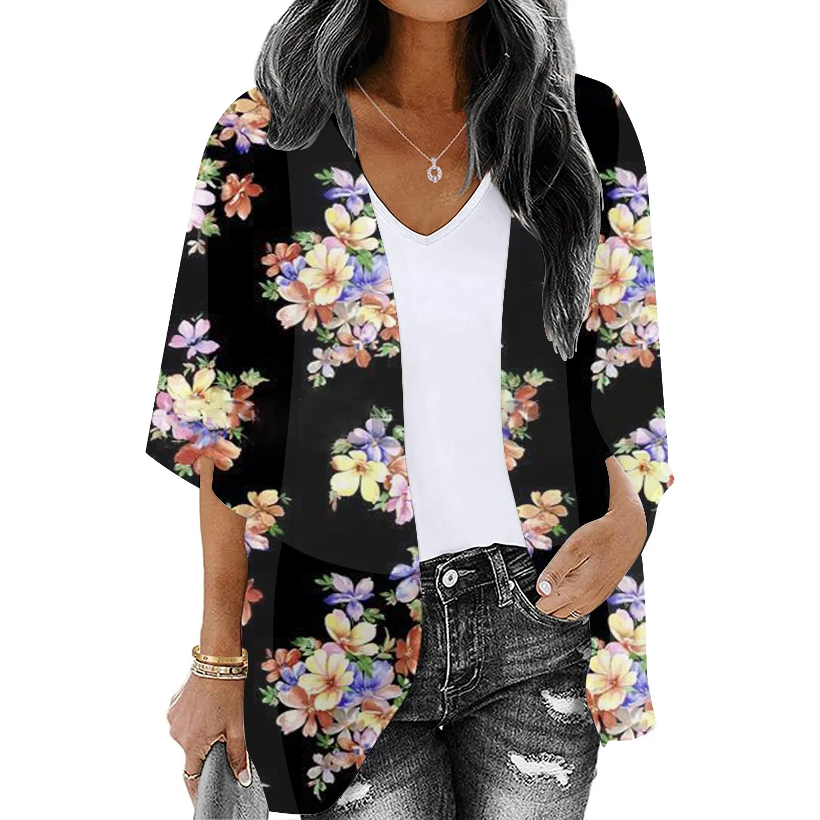Summer Womens Floral Printed Puff Sleeve Chiffon Kimono Cardigan Loose Cover Up Casual Blouse Tops
Summer Womens Floral Printed Puff Sleeve Chiffon Kimono Cardigan Loose Cover Up Casual Blouse Tops