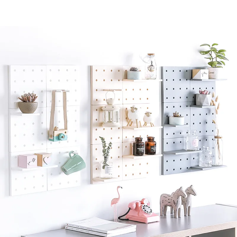 

Pegboard Combination Kit Modular Hanging for Wall Organizer Crafts Organization Ornaments Display Nursery Storage 22x22cm