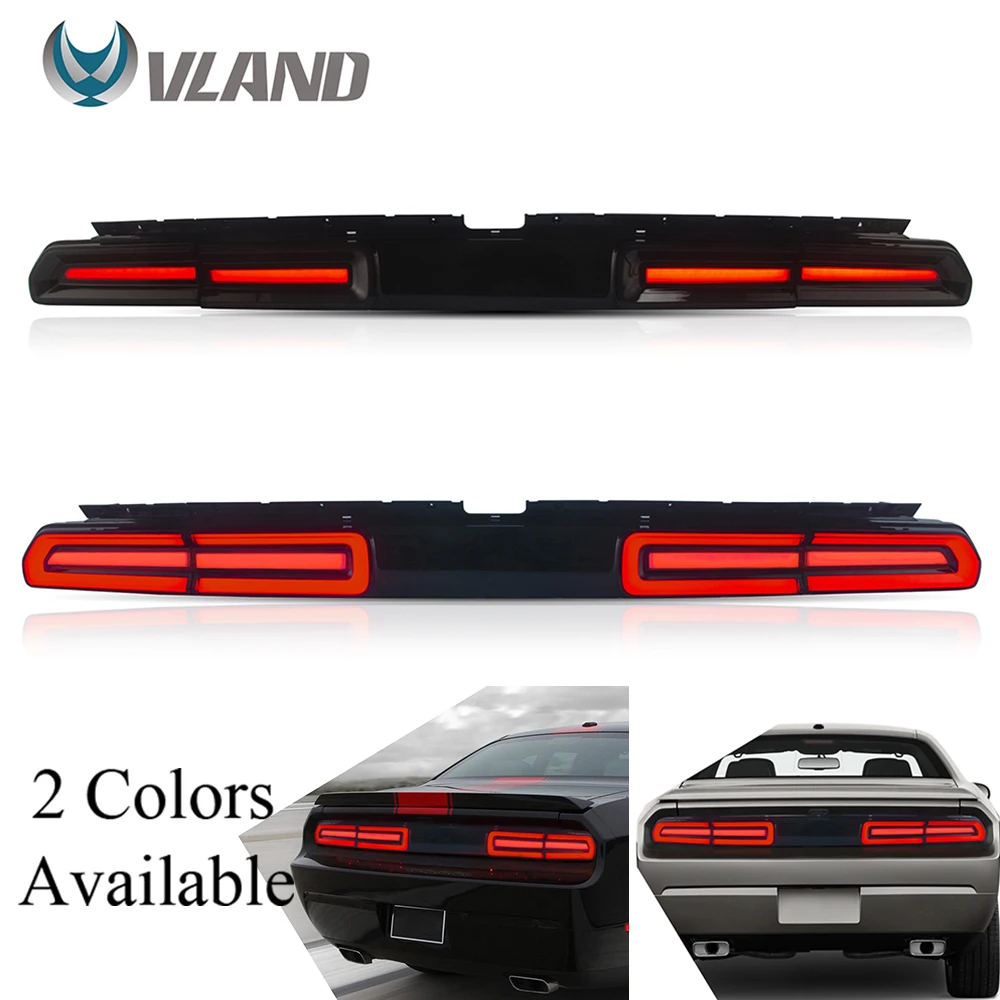 

VLAND Car Accessories LED Tail Lights Assembly For Dodge Challenger 2008-2014 Tail Lamp Amber/Red Sequential Turn Signal Light