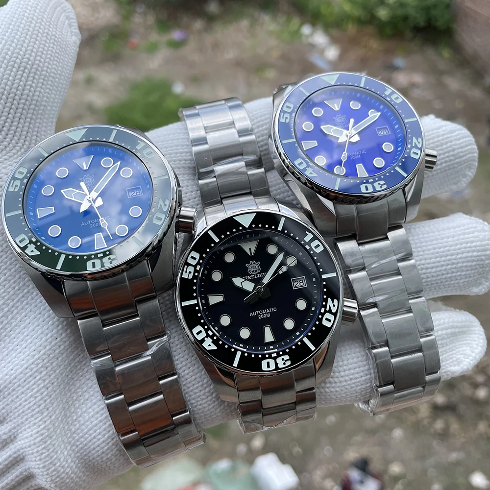 STEELDIVE SD1971 Luxury Brand Men's Mechanical Wristwatch Ceramic Bezel BGW9 Super Blue Luminous Automatic Japan NH35 Dive Watch |