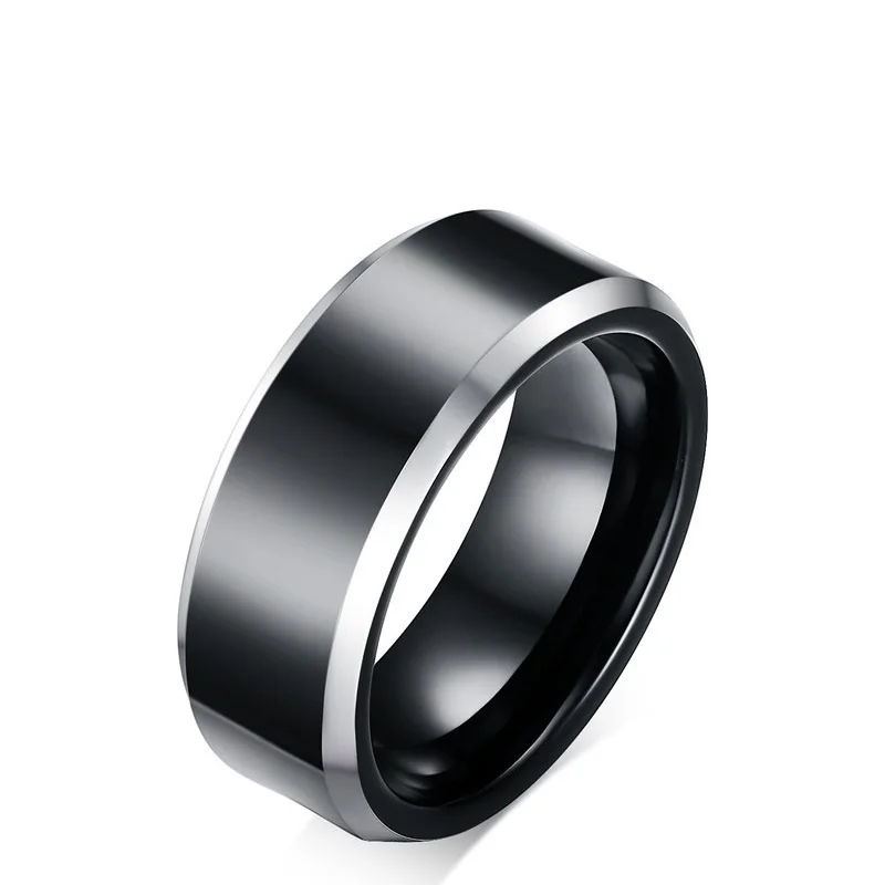PSJ Fashion Men's Wedding Band 8MM High Polished Black Plated Polished Silver Bevel Edge Tungsten Carbide Rings for Male
PSJ Fashion Men's Wedding Band 8MM High Polished Black Plated Polished Silver Bevel Edge Tungsten Carbide Rings for Male