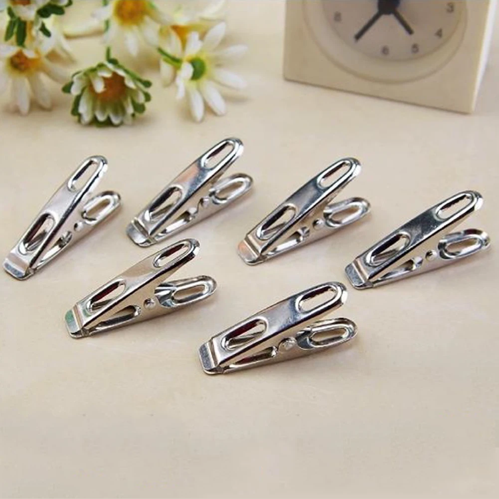

20pcs Bed Linen Household Clip Rustproof Portable Shop Washable Travel Small Laundry Clothes Peg Spring Loaded Stainless Steel