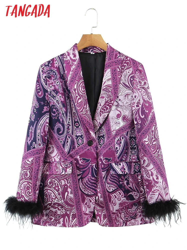 Tangada Women 2022 Print Blazer Coat With Slash Feather Long Sleeve Female Outerwear Chic Tops SL114
Tangada Women 2022 Print Blazer Coat With Slash Feather Long Sleeve Female Outerwear Chic Tops SL114