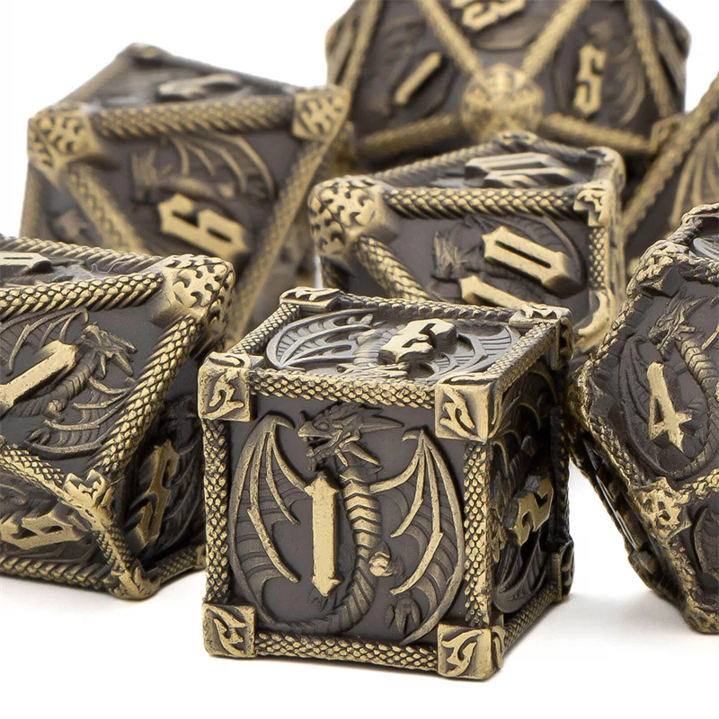 KERWELLSI 7 Pcs DND Metal Dice Set Dungeon And Dragon Ancient RPG D&D D And D Polyhedral Dice Set D20 D12 D10 D8 D6 D4
KERWELLSI 7 Pcs DND Metal Dice Set Dungeon And Dragon Ancient RPG D&D D And D Polyhedral Dice Set D20 D12 D10 D8 D6 D4
