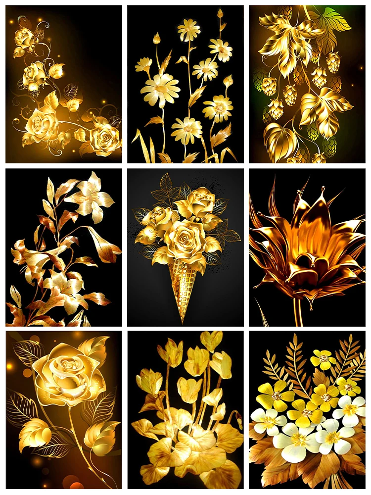 Flower 5D Diamond Painting Golden Rose Ginkgo Gerbera Full Diamond Mosaic Diamond Embroidery Kit DIY Rhinestone Home Decoration 
Flower 5D Diamond Painting Golden Rose Ginkgo Gerbera Full Diamond Mosaic Diamond Embroidery Kit DIY Rhinestone Home Decoration