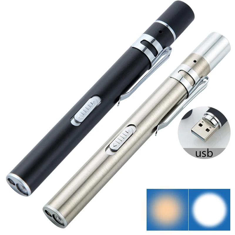 2PCS Medical Led Flashlight Pen Light USB Rechargeable Torch Flashlights With Dual Lamp Clip Pocket Stainless Steel For Doctor
2PCS Medical Led Flashlight Pen Light USB Rechargeable Torch Flashlights With Dual Lamp Clip Pocket Stainless Steel For Doctor