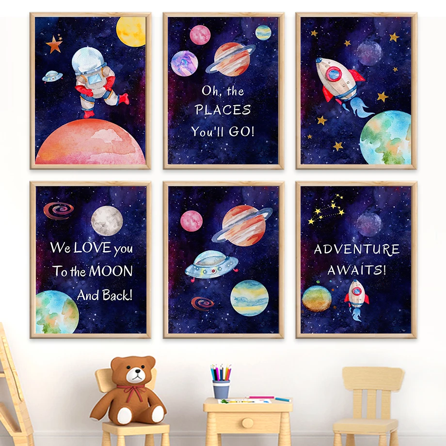 Space Planet Astronaut Rocket Star Sun Nursery Wall Art Canvas Painting Nordic Posters And Prints Wall Pictures Kids Room Decor
Space Planet Astronaut Rocket Star Sun Nursery Wall Art Canvas Painting Nordic Posters And Prints Wall Pictures Kids Room Decor