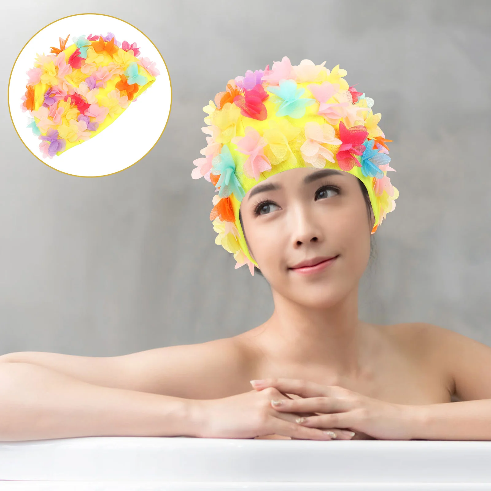 Petal Shower Cap Swimming Womens Caps Female Hat Breathable Bath Nylon Vintage Reusable Child Hotel Pool 
Petal Shower Cap Swimming Womens Caps Female Hat Breathable Bath Nylon Vintage Reusable Child Hotel Pool