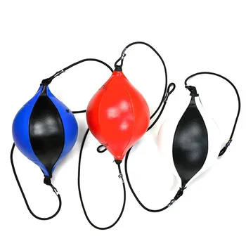 Boxing Speed Reflex Bag Pear Training Double Quality Inflatable End Balls Punching Leather