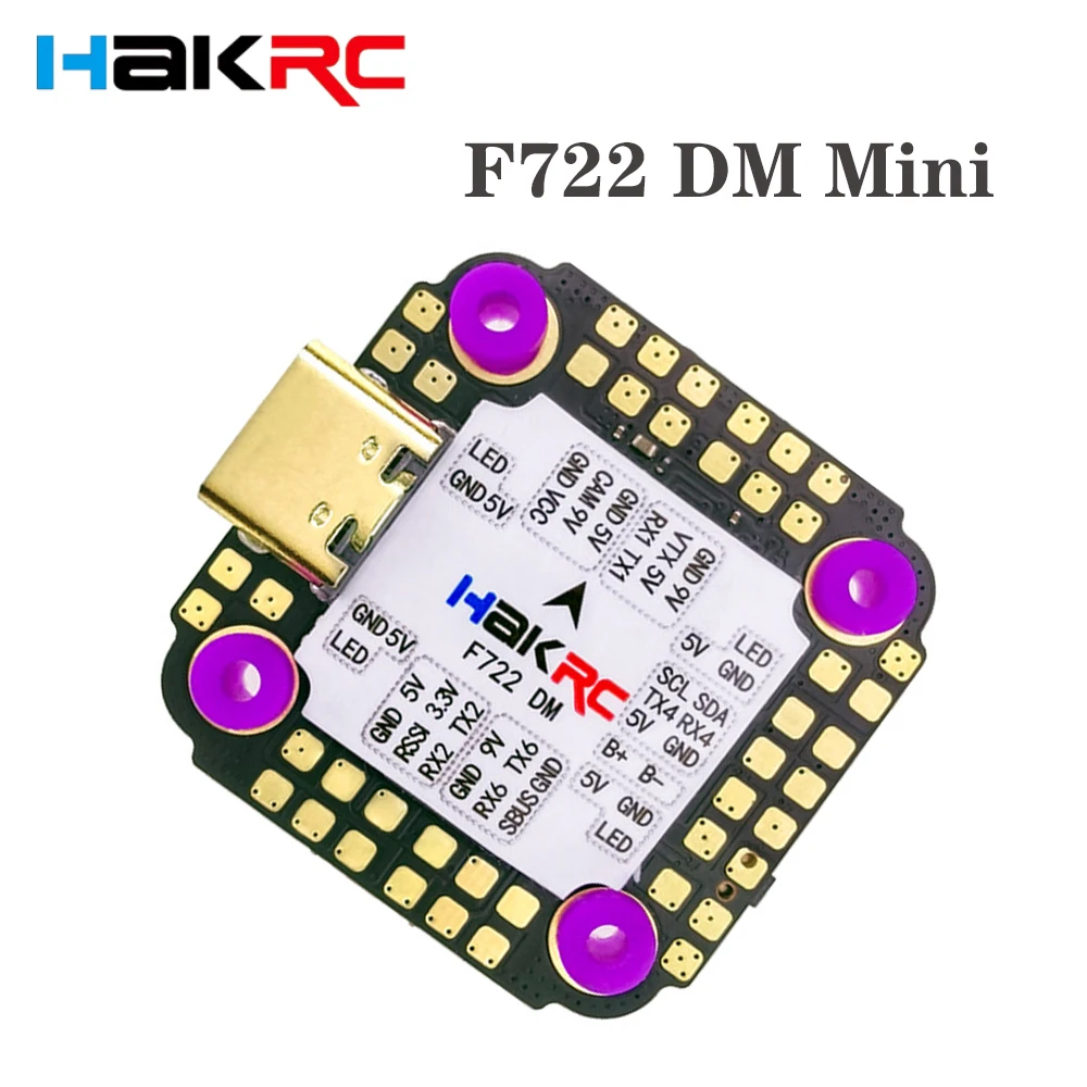 HAKRC F722 DM Mini F7 Flight Controller MPU6000 Betaflight STM32F722RET6 Dual BEC 5V 3A / 9V 2.5A 3-6S for RC FPV Racing Drone
HAKRC F722 DM Mini F7 Flight Controller MPU6000 Betaflight STM32F722RET6 Dual BEC 5V 3A / 9V 2.5A 3-6S for RC FPV Racing Drone