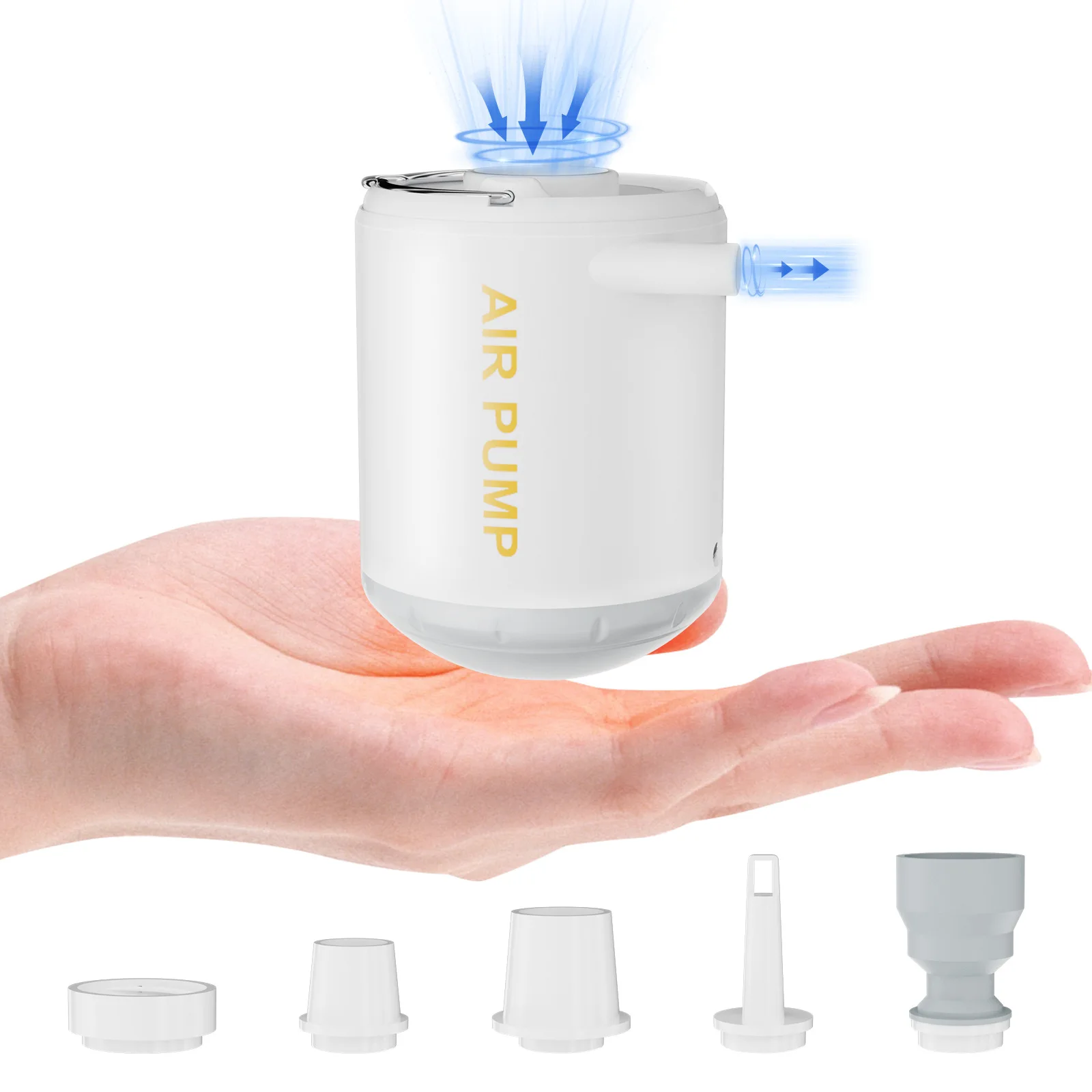 Outdoor Portable Mini Air Pump For Beds Mattress Mat Camping Light Electric Inflator Swimming Ring Vacuum Pump With 5 Nozzles
Outdoor Portable Mini Air Pump For Beds Mattress Mat Camping Light Electric Inflator Swimming Ring Vacuum Pump With 5 Nozzles