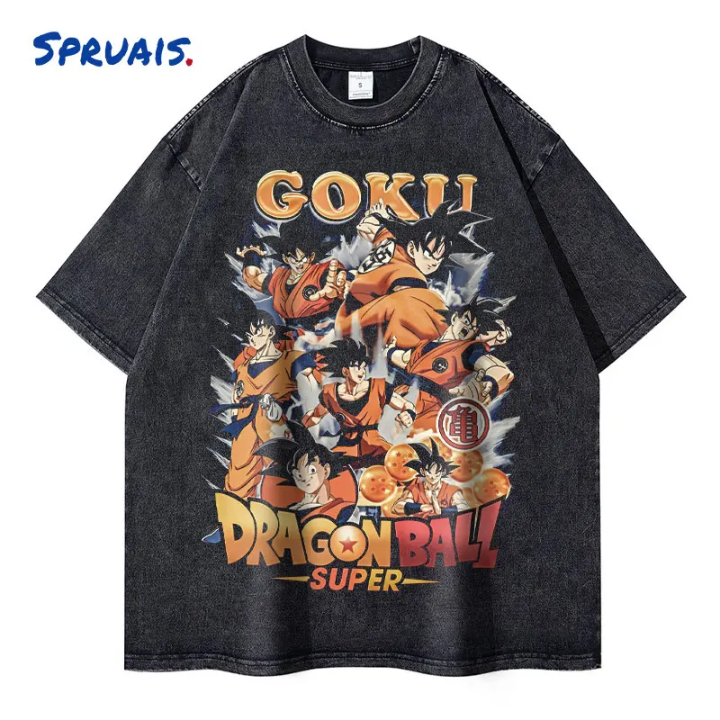 Anime Dragon Ball T-shirts Vintage Washed Black Son Goku T Shirt Streetwear Harajuku Manga Majin Vegeta Bejīta Tops Tees Man
Anime Dragon Ball T-shirts Vintage Washed Black Son Goku T Shirt Streetwear Harajuku Manga Majin Vegeta Bejīta Tops Tees Man