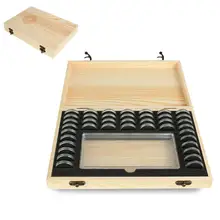 Wooden Coin Boxes Wooden Coin Storage Holder Case For Men Coins Display Container Commemorative Coins Collection Supplies