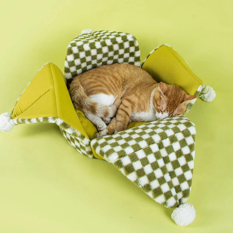 

Warm Pet Dog Cat Bed Soft Nest Dual Use Cat Sleeping Bed Pad Winter Warm Pet Cozy Beds Kennel For Small Dogs Cats Puppy