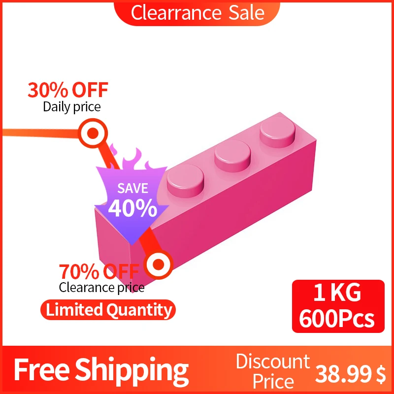 1KG 600Pcs MOC Parts 3010 1 x 4 Brick Compatible Bricks DIY Assmble Building Blocks Particle Kid Puzzle Brain Toy Gift 
1KG 600Pcs MOC Parts 3010 1 x 4 Brick Compatible Bricks DIY Assmble Building Blocks Particle Kid Puzzle Brain Toy Gift