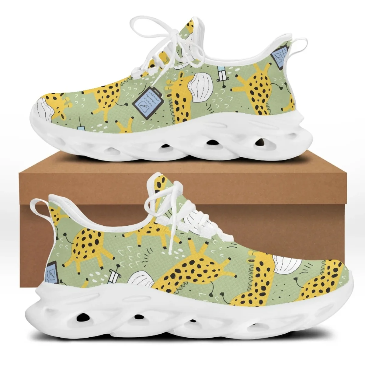 Кроссовки Yikeluo женские сетчатые, милая обувь медсестры с узором жирафа, Мультяшные медицинские кроссовки на шнуровке для кормящих матерей
Кроссовки Yikeluo женские сетчатые, милая обувь медсестры с узором жирафа, Мультяшные медицинские кроссовки на шнуровке для кормящих матерей