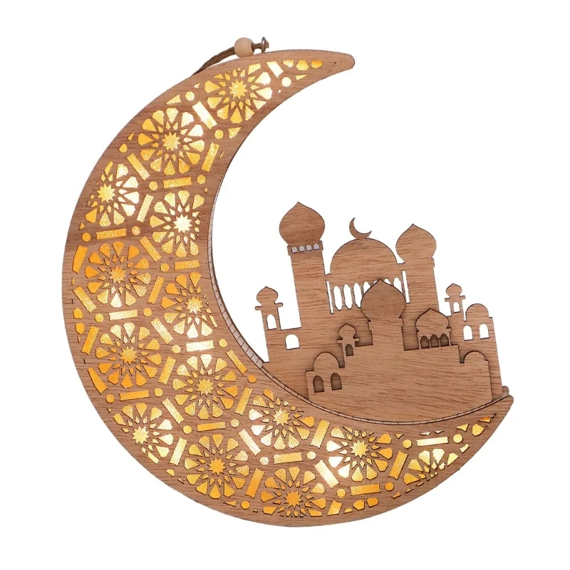 

Eid Moon Led светильник подвесной орнамент, художественное ремесло, декор для праздника, Новый Год Вечерние, украшение N84C