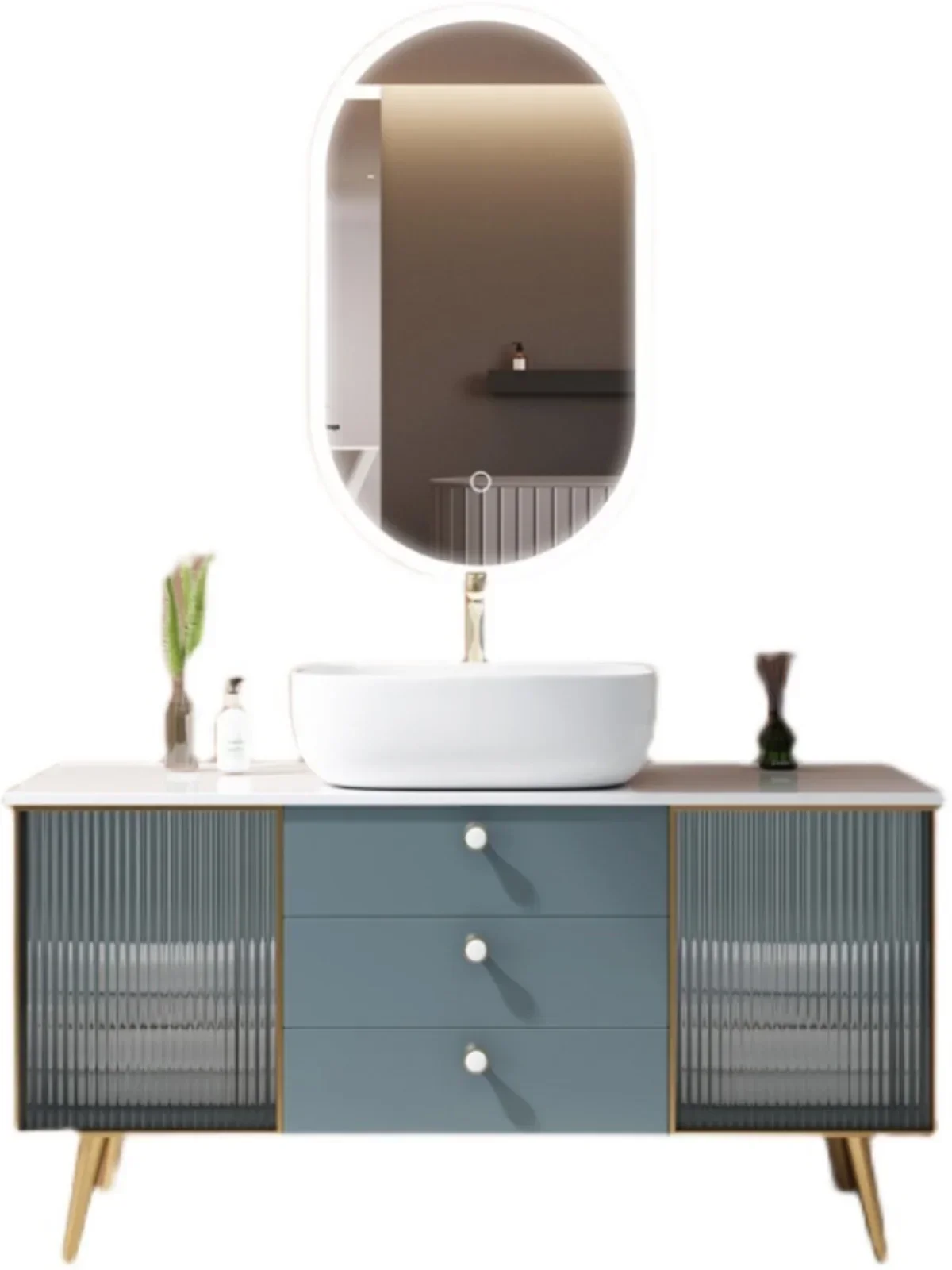

Роскошный шкаф для ванной комнаты со стойкой из массива дерева, умная, простая и современная настольная раковина от пола до потолка