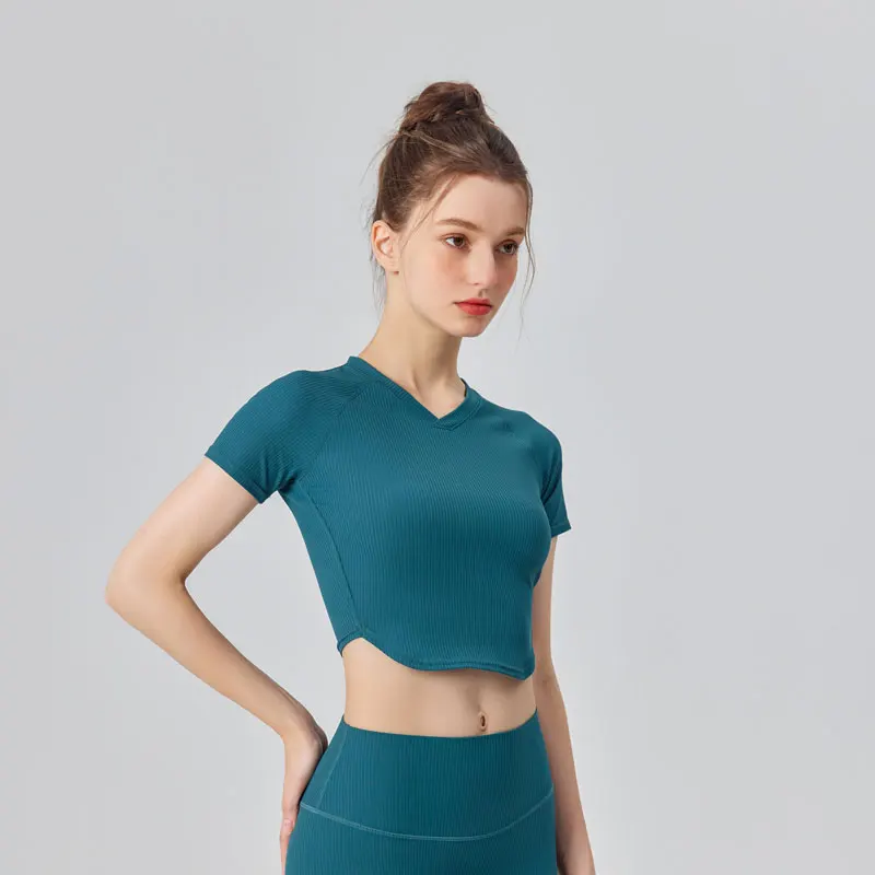Рубашка для йоги с коротким рукавом, повседневный топ с открытым пупком, эластичная футболка для фитнеса и тренировок
Рубашка для йоги с коротким рукавом, повседневный топ с открытым пупком, эластичная футболка для фитнеса и тренировок