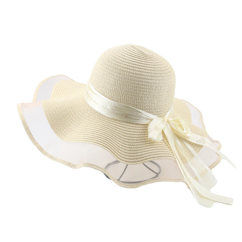 

Beach Hat Bucket Hat Hats for Women Caps Female Sun Summer Straw Hat Cap Dome 15cm Big Brim Bowknot Luxury Sun Protection Caps
