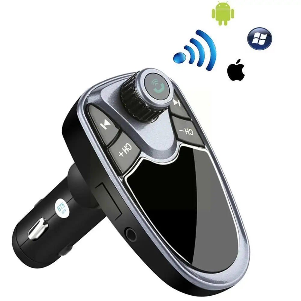 

handfree FM Transmitter Bluetooth 5.0 Car kit Dual USB Car Disk Charger Music USB Port support Player TF/U MP3 L6J6