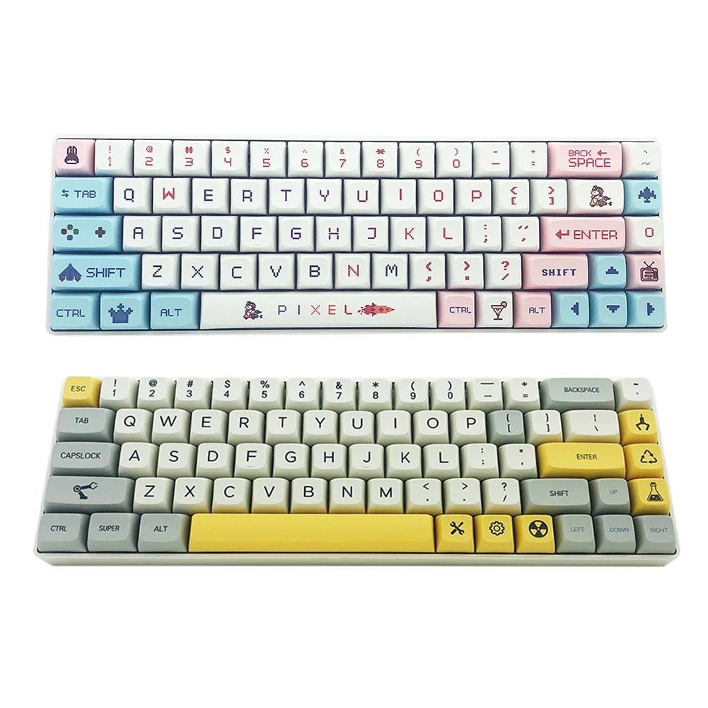 

Колпачки для клавиш XDA Profile PBT, милые розовые колпачки для клавиш с сублимационной печатью под заказ для механической игровой клавиатуры Cherry MX Switch, 127 клавиши