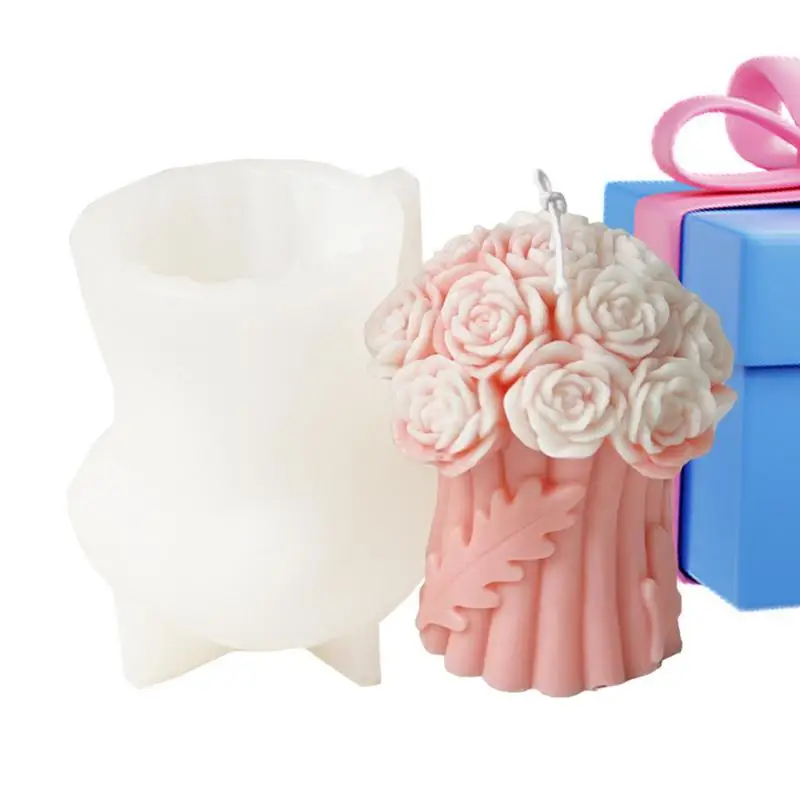 

Силиконовая форма в виде букета розы, форма для помадки, торта, выпечки, «сделай сам», глина для мыла ручной работы, форма, свадебный подарок, инструменты для украшения