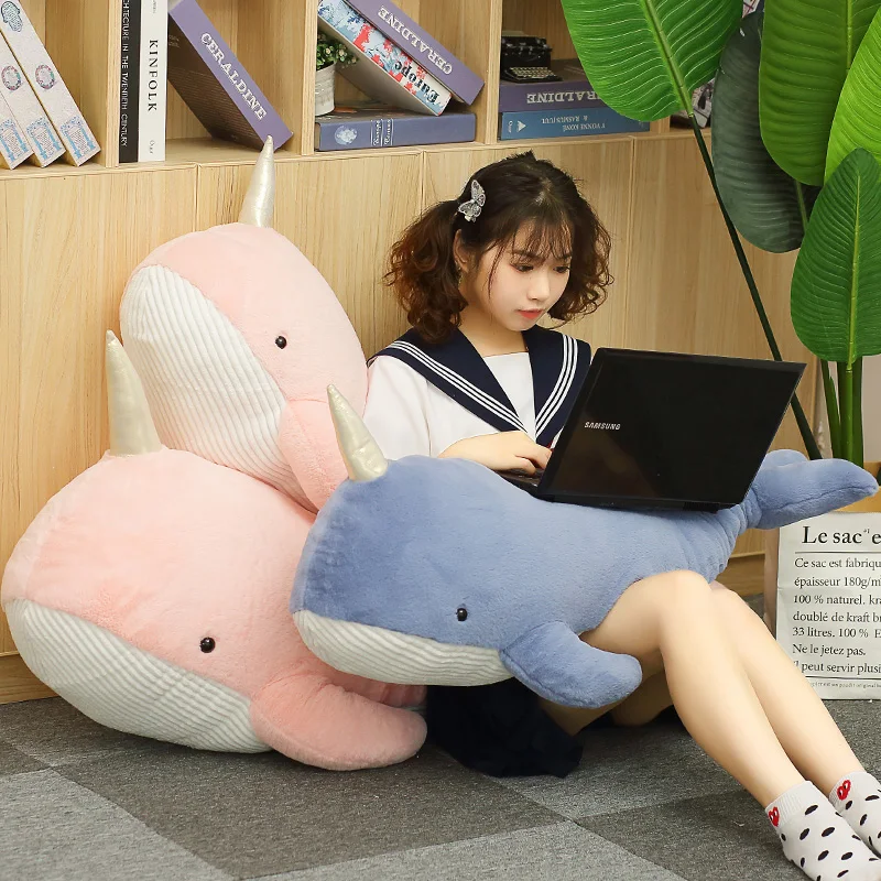

New Unicorn Whale Dolphin Marine Animal Pillow Large Sleep Plush Toy For Girlfriend Child Best Birthday Gift Sofa Bed Backrest