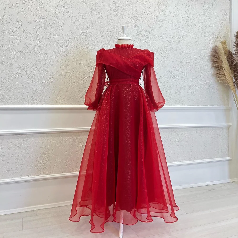 Cenove Lace A-Line Prom Dress Red Arabic Formal Dress With Long Sleeve Belt New Party Gowns for Women Evening Party 2023
Cenove Lace A-Line Prom Dress Red Arabic Formal Dress With Long Sleeve Belt New Party Gowns for Women Evening Party 2023