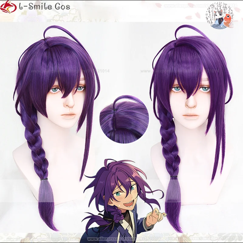 

Game ES Ensemble Stars Cosply Ayase Mayoi Wigs 65cm Purple Braid Cosplay Wig Heat Resistant Hair Anime Cosplay Wigs + Wig Cap