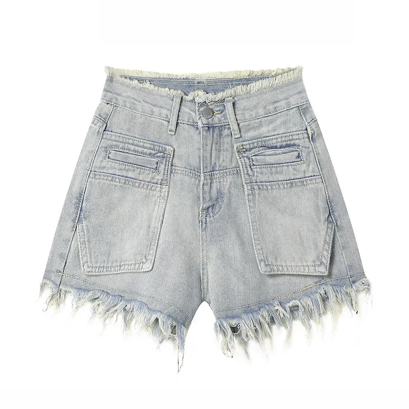 Шорты женские джинсовые с широкими штанинами, свободные короткие штаны из денима, модная одежда на лето 
Шорты женские джинсовые с широкими штанинами, свободные короткие штаны из денима, модная одежда на лето