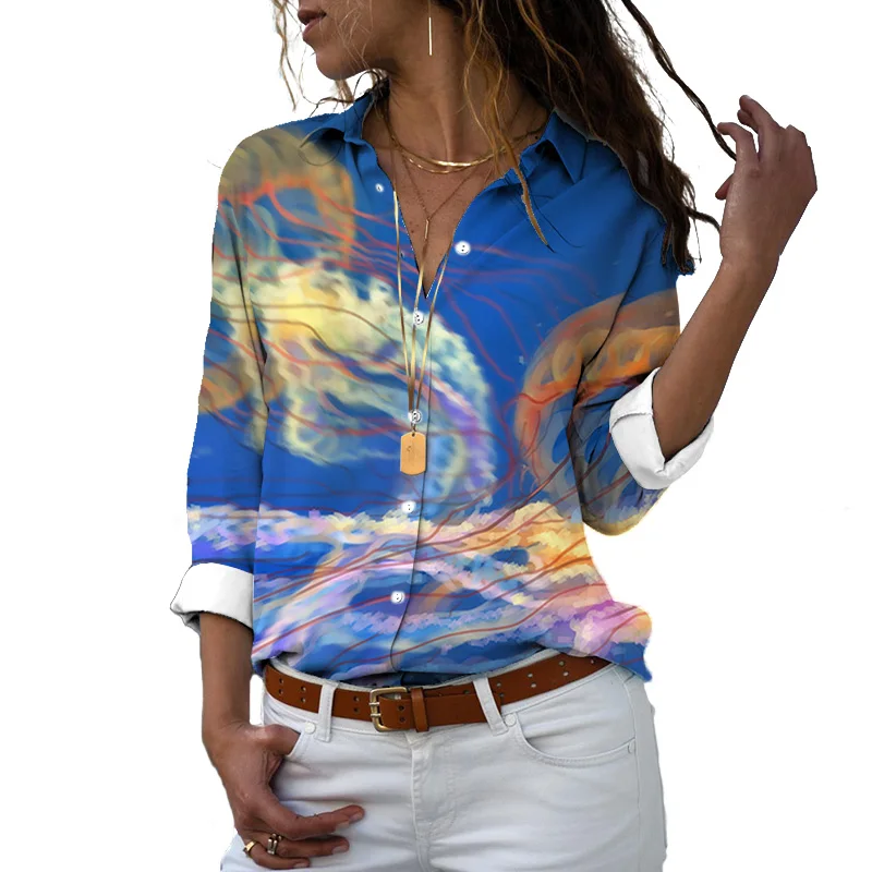 Camisa Women Print Temperament Casual Tops Elegant Women'S Shirt Temperament Long Sleeve Shirt
Camisa Women Print Temperament Casual Tops Elegant Women'S Shirt Temperament Long Sleeve Shirt