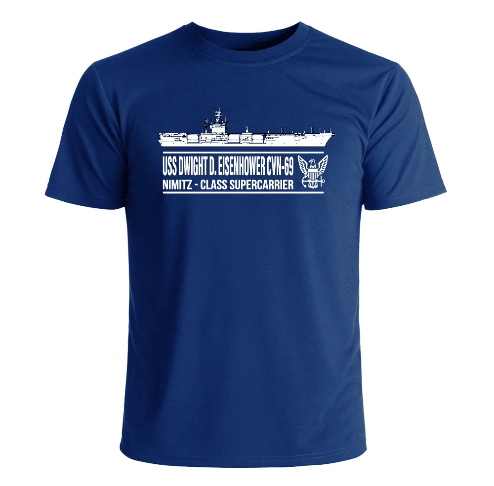 

USS Dwight D. Eisenhower CVN-69 Aircraft Carrier T-Shirt 100% Cotton O-Neck Summer Short Sleeve Casual Mens T-shirt Size S-3XL