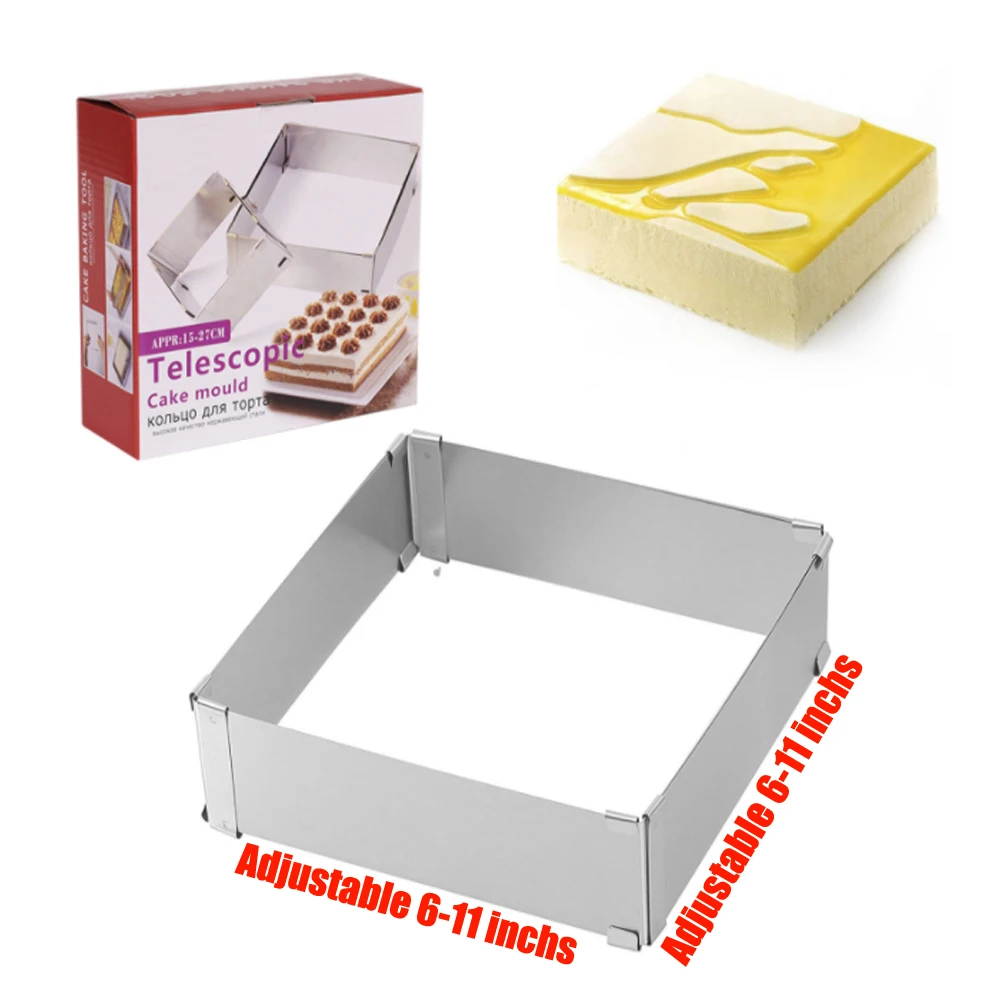 New High Quality 6-11 Inches Cake Mold Round Adjustable Stainless Steel Baking Cake Ring For Mousse
New High Quality 6-11 Inches Cake Mold Round Adjustable Stainless Steel Baking Cake Ring For Mousse