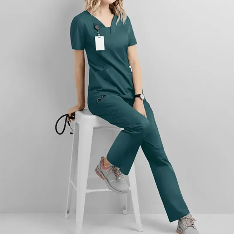 Women's Scrubs Set Cloth Top Drawstring Suits Nursing Medical New Uniform V-neck Pants Doctor Work
Women's Scrubs Set Cloth Top Drawstring Suits Nursing Medical New Uniform V-neck Pants Doctor Work