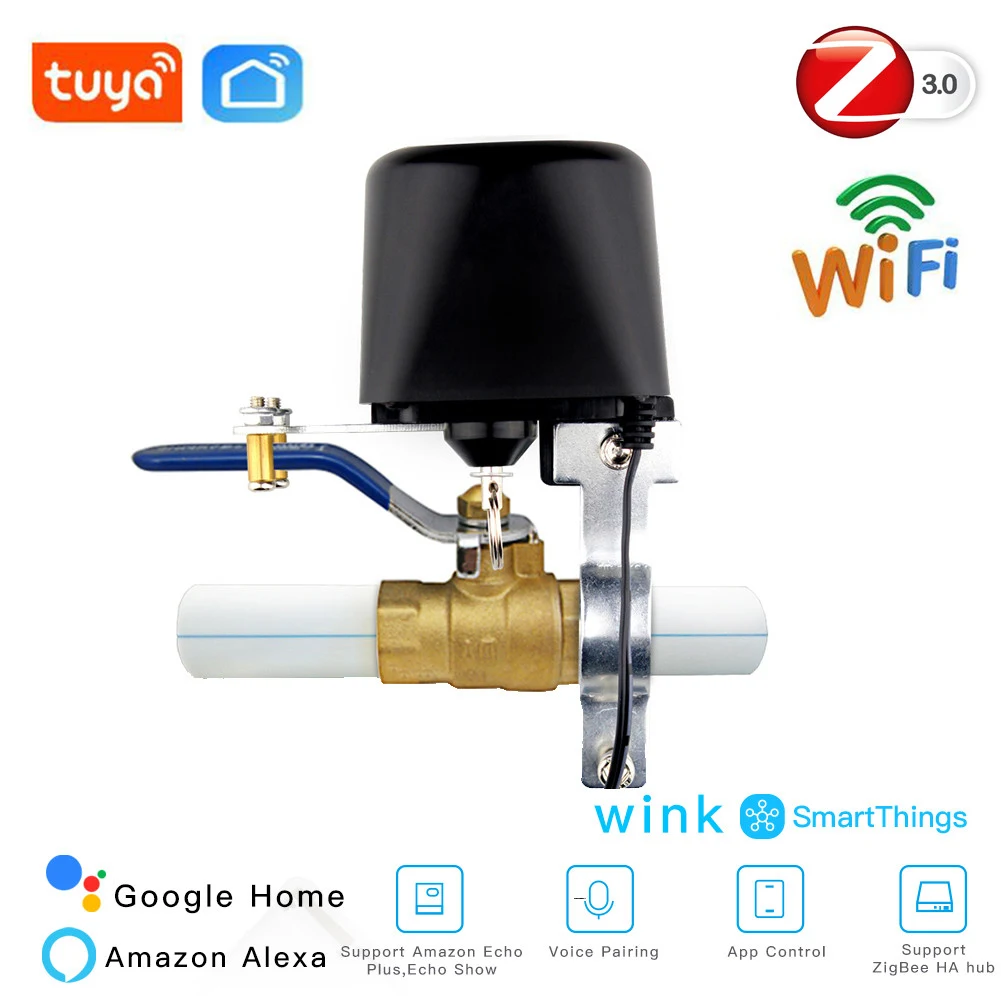 Tuya ZigBee 3.0 Smart WiFi Gas Water Valve Controller, App Remote Control Compatible with Alexa Google Home
Tuya ZigBee 3.0 Smart WiFi Gas Water Valve Controller, App Remote Control Compatible with Alexa Google Home