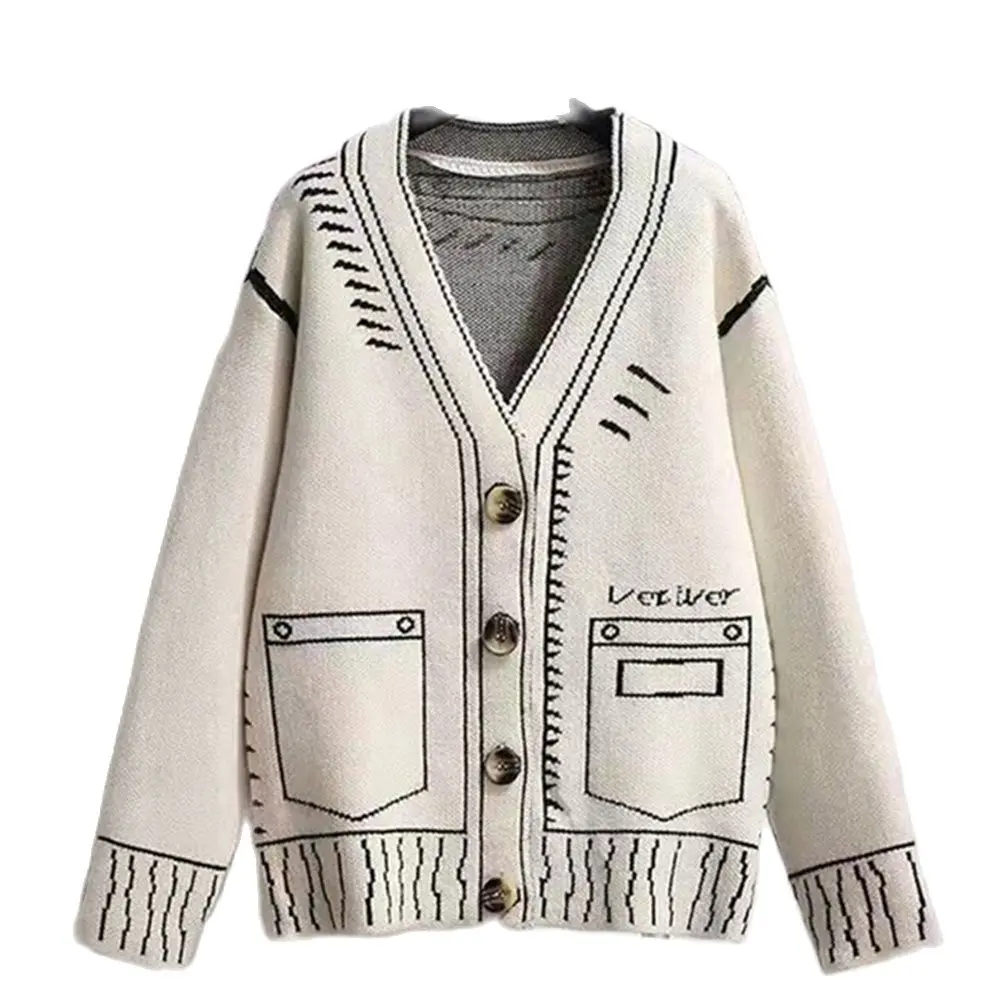 New Large Size Cardigans Women's Sweaters Single Button Autumn Winter Knitted Sweater Loose Trendy Ladies Outerwear Female Coats
New Large Size Cardigans Women's Sweaters Single Button Autumn Winter Knitted Sweater Loose Trendy Ladies Outerwear Female Coats