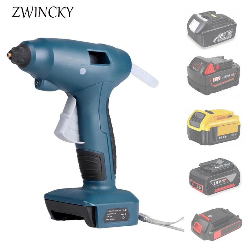 14.4-20V 60W Electric Cordless Hot Melt Glue Gun For Makita/Bosch/DEWALT/Milwaukee 18V Li-ion Battery Home DIY Repair Tool
14.4-20V 60W Electric Cordless Hot Melt Glue Gun For Makita/Bosch/DEWALT/Milwaukee 18V Li-ion Battery Home DIY Repair Tool