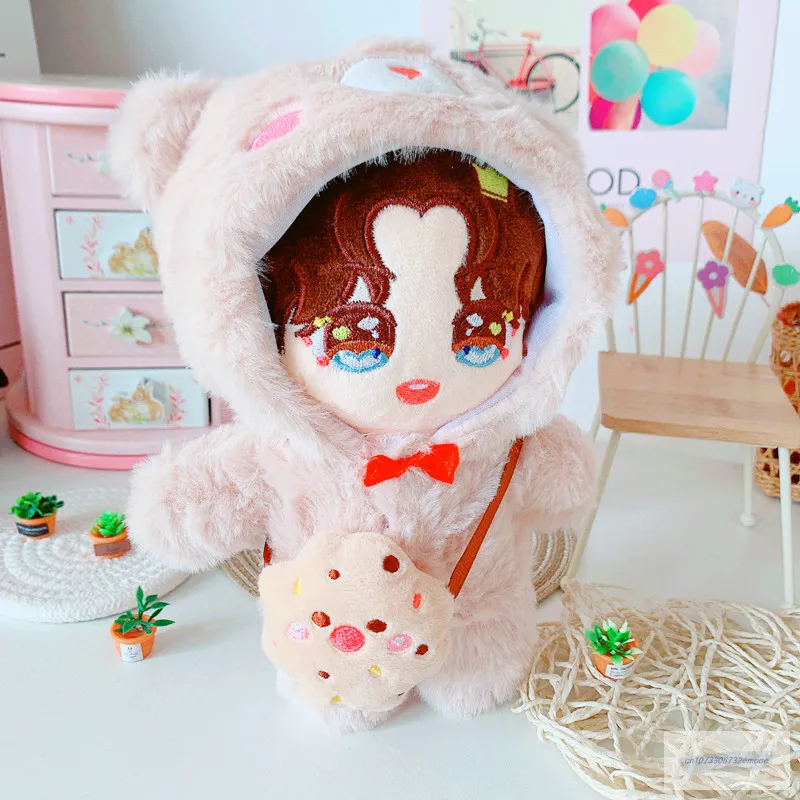 

20cm Baby Doll Plush Doll's Clothes Animal shape one-piece garment Stuffed Toys Dolls Accessories for Korea Kpop EXO Idol Dolls