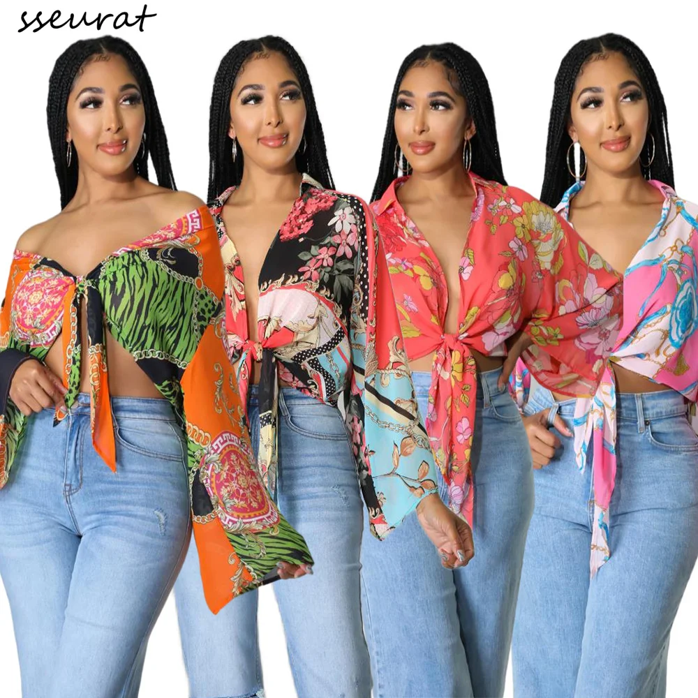 SSEURAT Elegant Print Women Batwing Tie Up Turn-down Neck Sexy Street Chic Blouse and Shirt Top 2022 Summer
SSEURAT Elegant Print Women Batwing Tie Up Turn-down Neck Sexy Street Chic Blouse and Shirt Top 2022 Summer